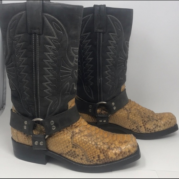 Prime Other - Leather Snakeskin Harness Mens sz 10 Cowboy Boot